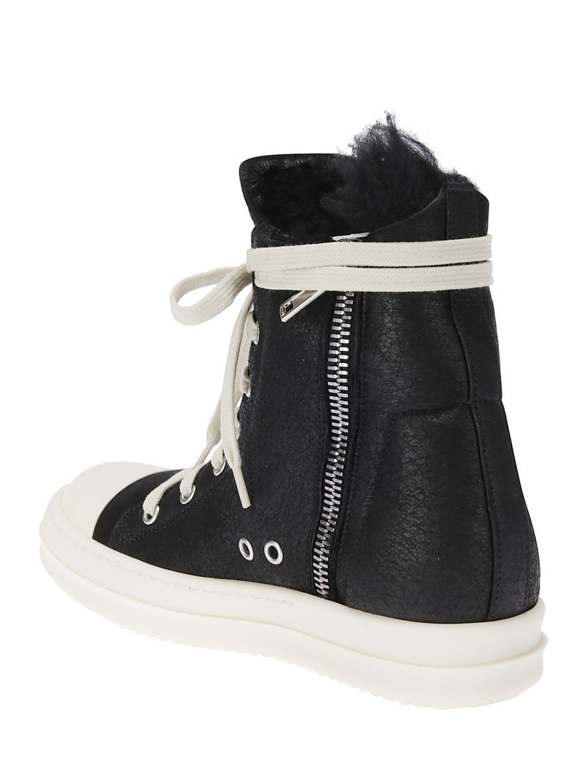 Rick Owens Front Lace And Zip Closure Sneakers