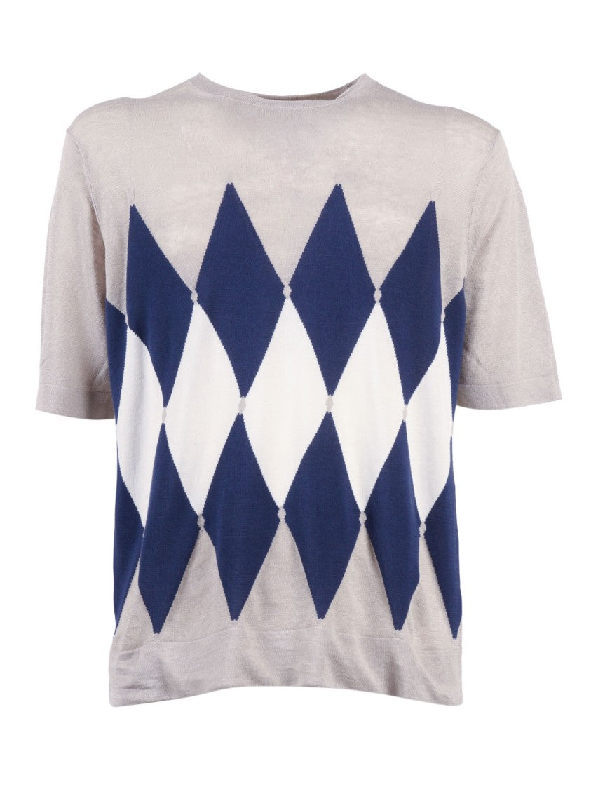 Ballantyne Crew Neck Argyle T-Shirt