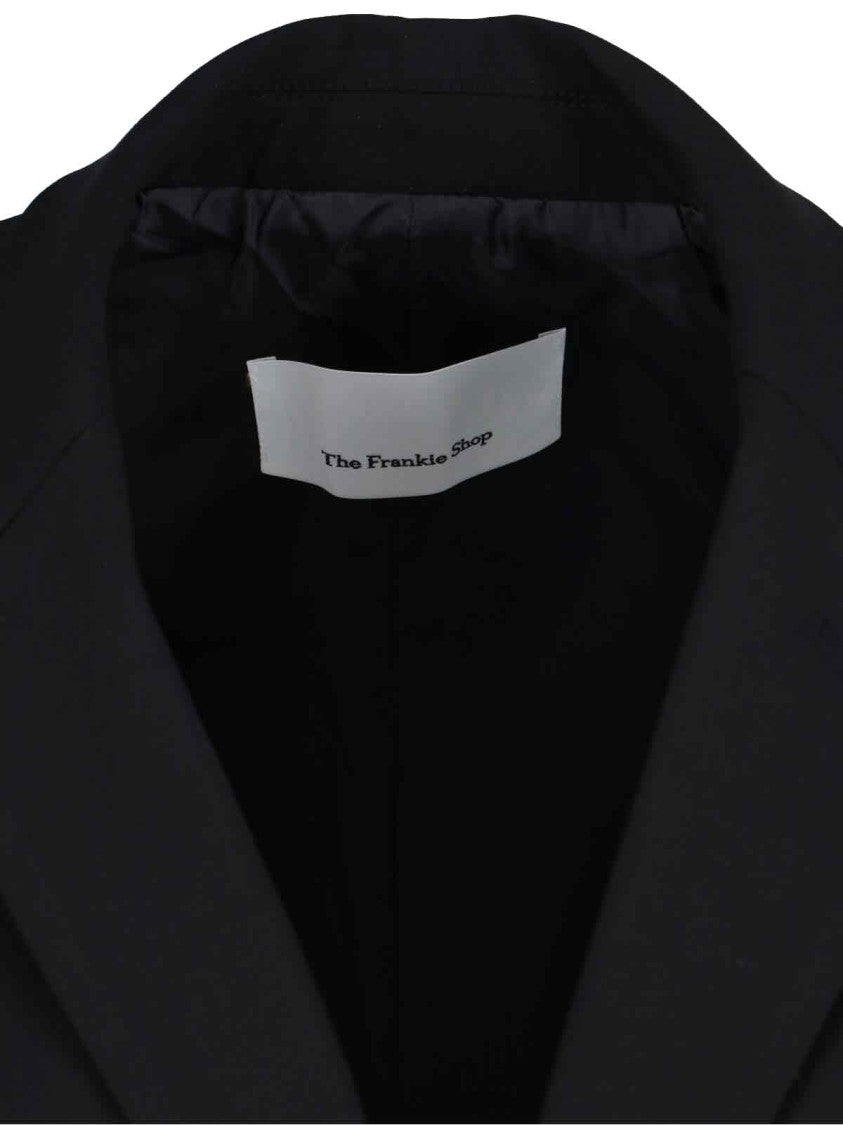 The Frankie Shop Single-Breasted Black Blazer With Classic Lapels