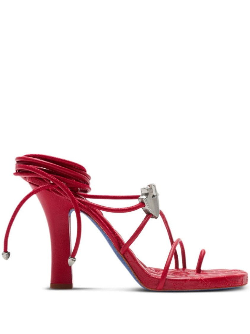 Burberry Strappy Red Lamb Leather Sandals