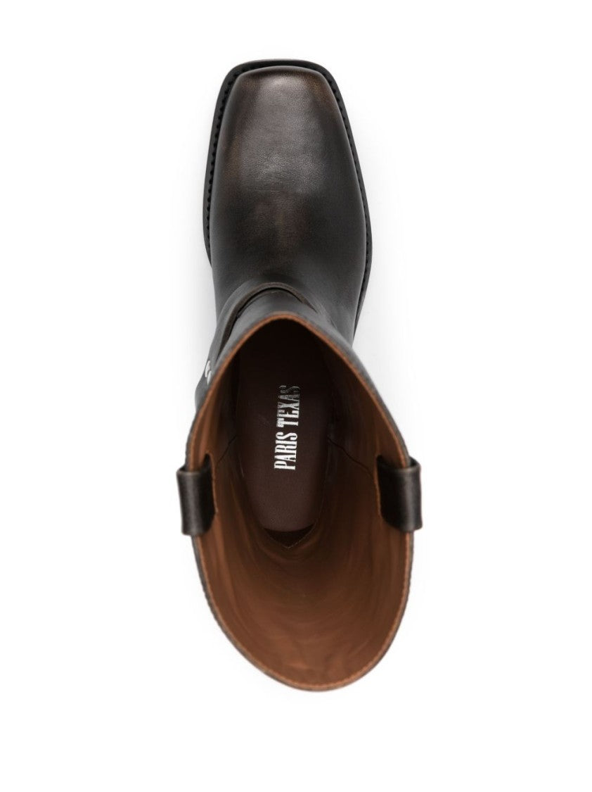 Paris Texas Black Calf Leather Roxy Boot