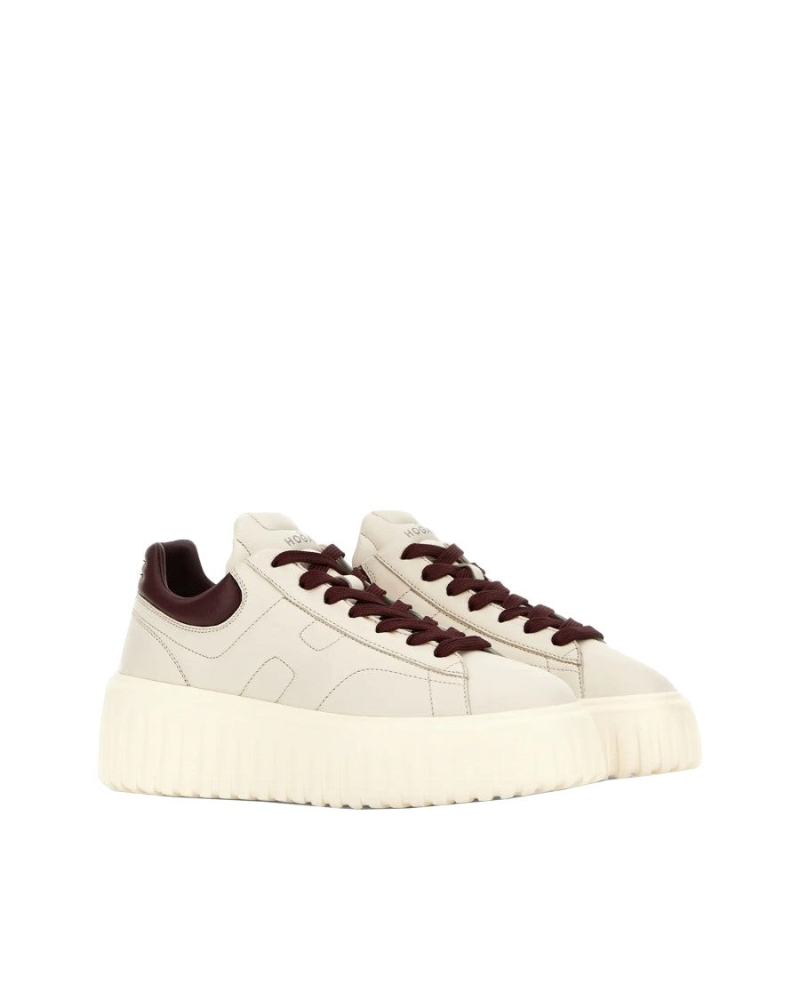 Hogan H-Stripes Ivory/Bordeaux Sneakers