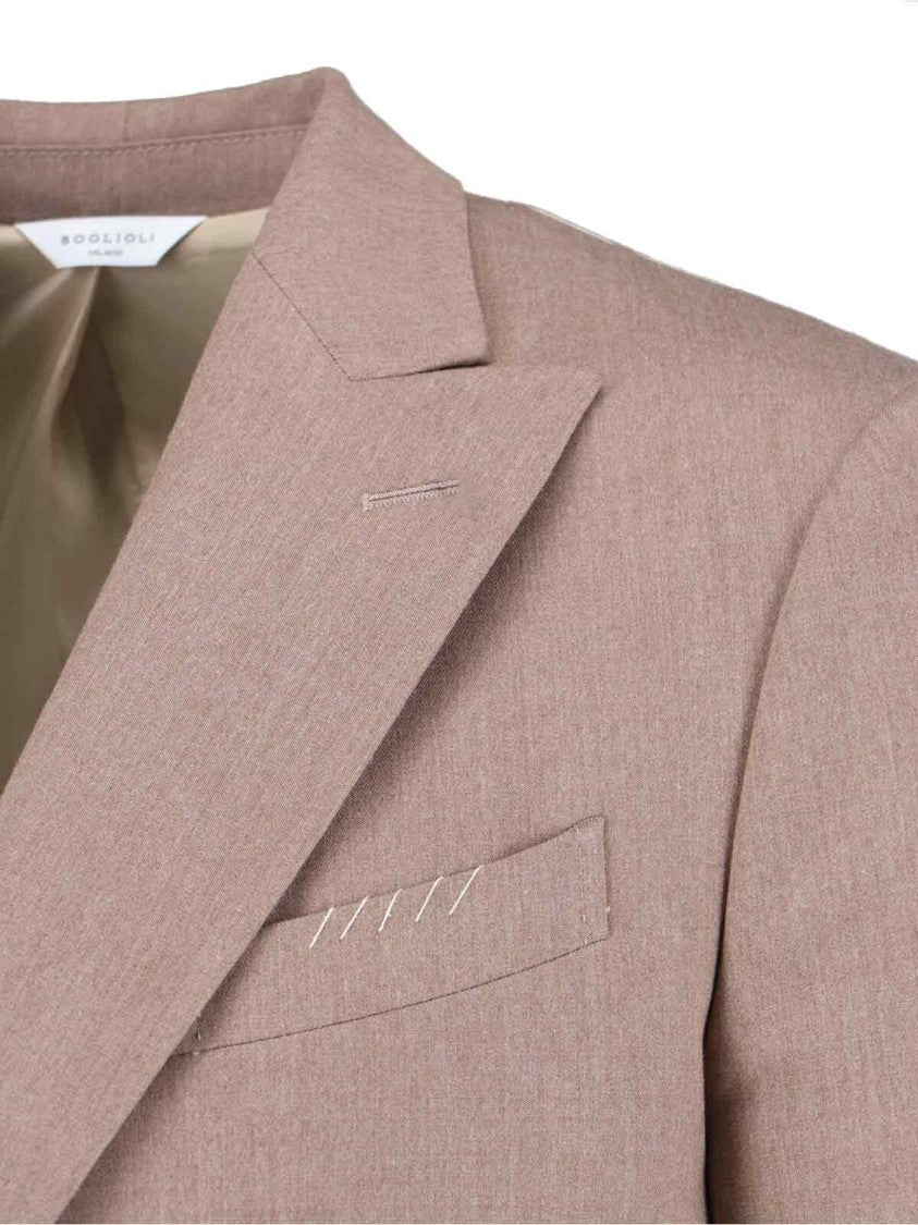 Boglioli Tailored Double-Breasted Suit With Notched Lapel And Textured Fabric