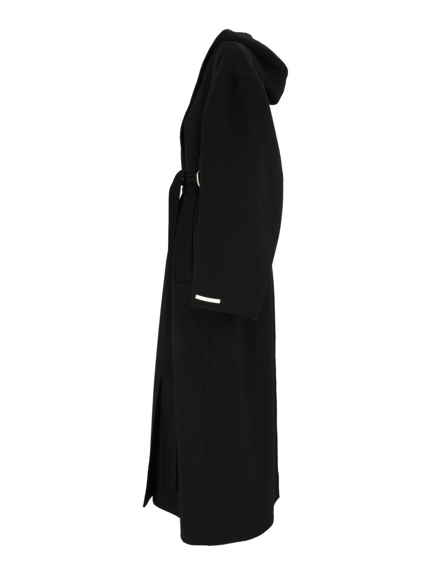 Sportmax Black Olmo Belted Long Coat