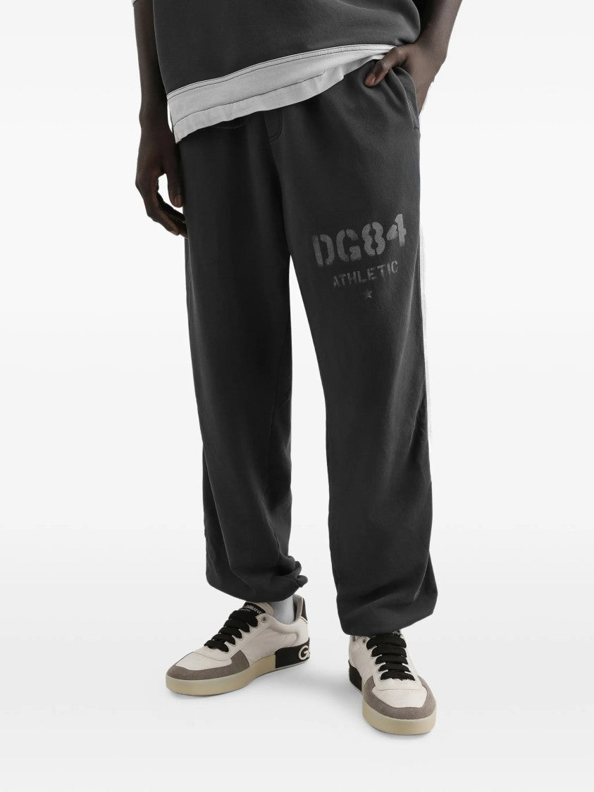 Dolce & Gabbana Black Relaxed-Fit Contrast Stripe Track Pants