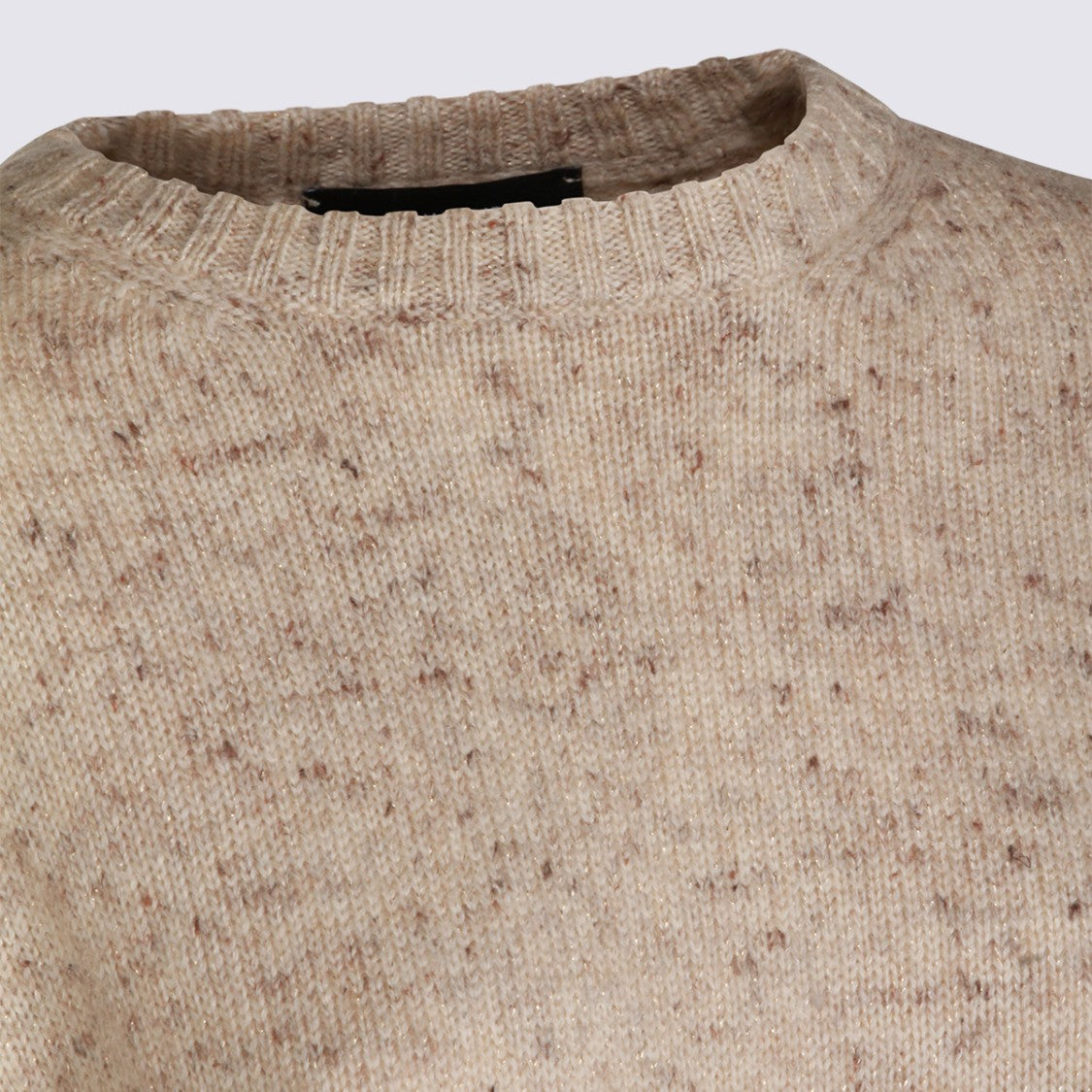 Fabiana Filippi Relaxed Fit Crew Neck Sweater With Speckled Knit Pattern