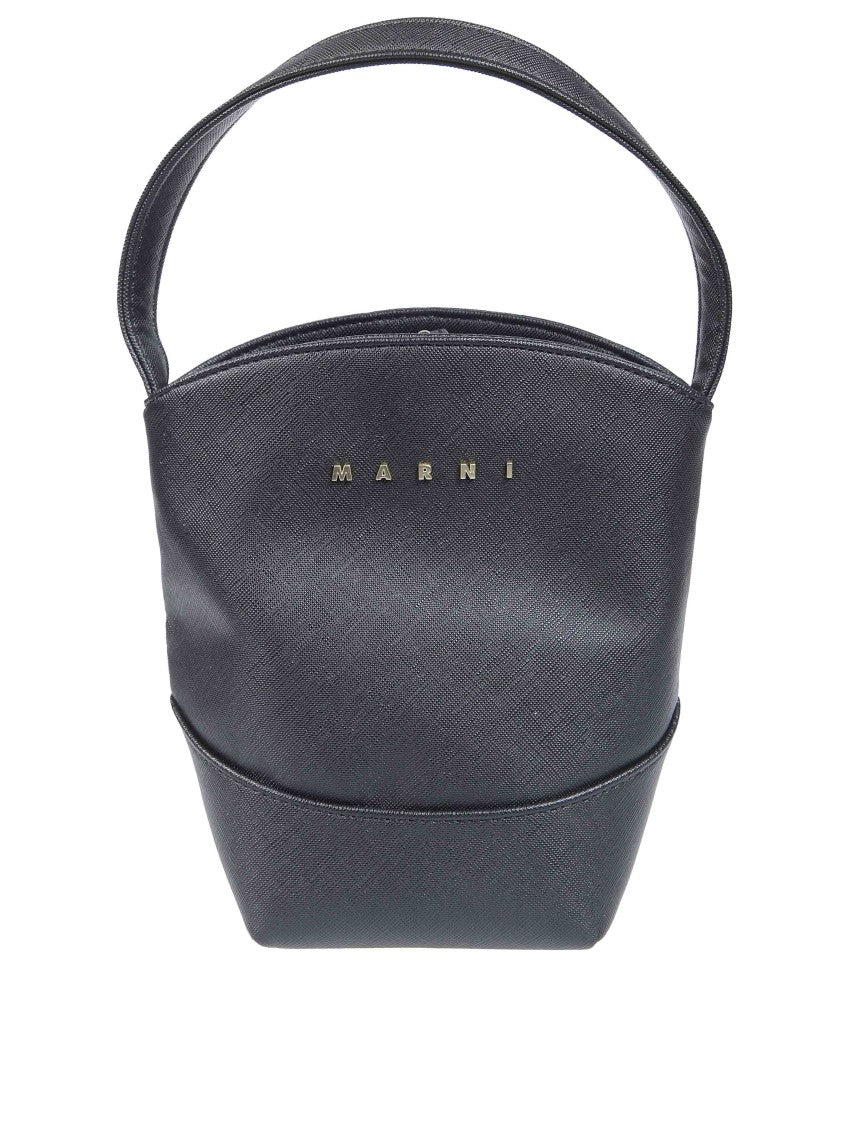 Marni Kids Black Mw121f Flower Basket Bucket Bag