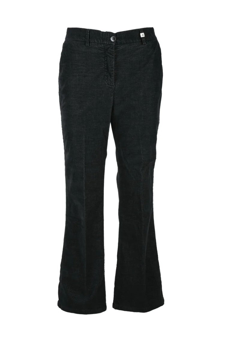 Myths Straight-Leg Black Trousers With Mid-Rise Waist