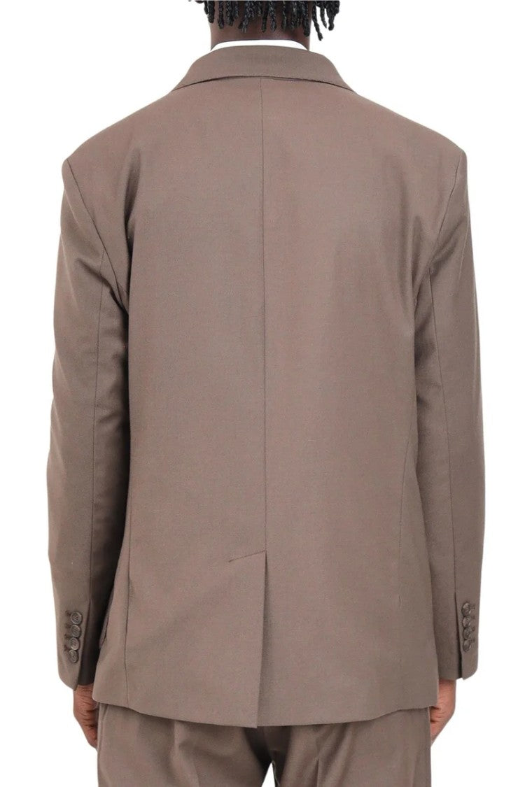 I M Brian Wool Blend Double-Breasted Jacket - Brown