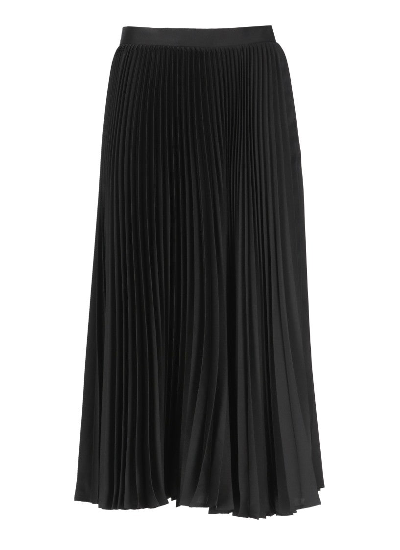 Jil Sander Flowing Black Pleated Skirt With Side Zip