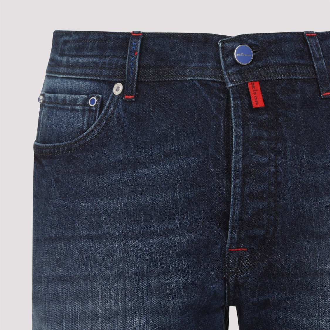 Kiton Blue Cotton Jeans