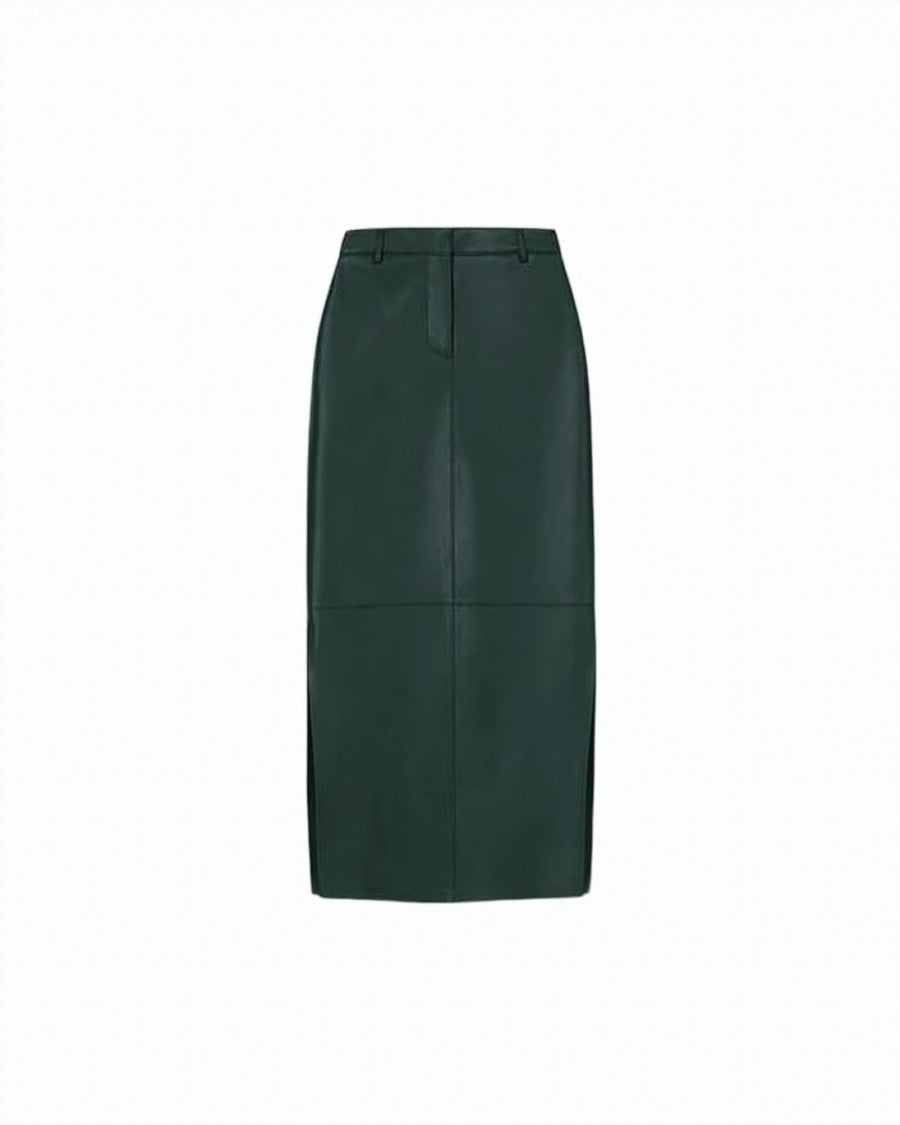 Nanushka High-Waisted Green Midi Skirt With Seam Detailing