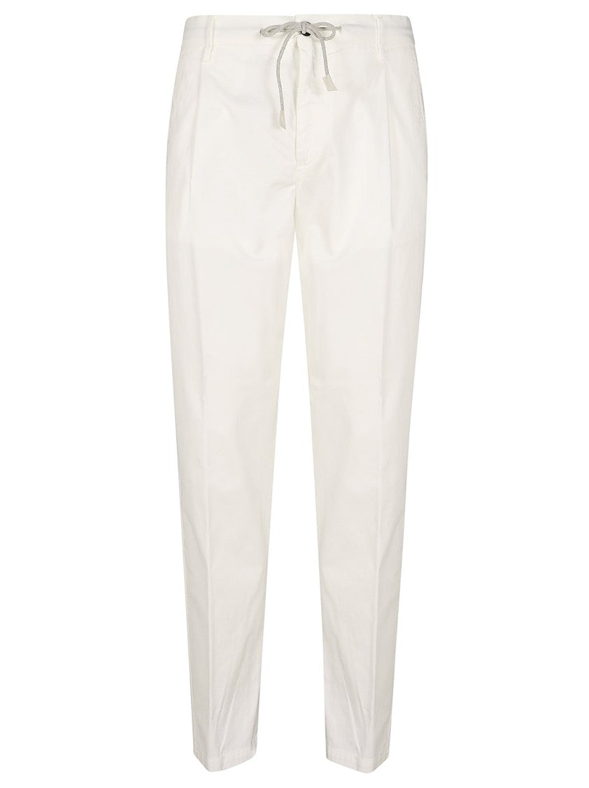Eleventy Tapered Jogger Trousers In Washed Stretch Cotton
