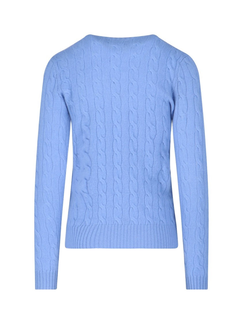 Polo Ralph Lauren Refined Cable-Knit Crewneck Sweater With Embroidered Detail