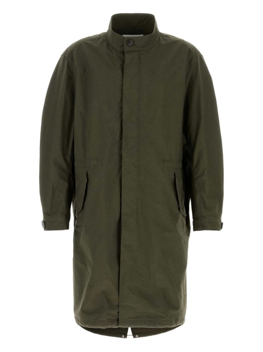 Givenchy Olive Green High Neck Drawstring Coat