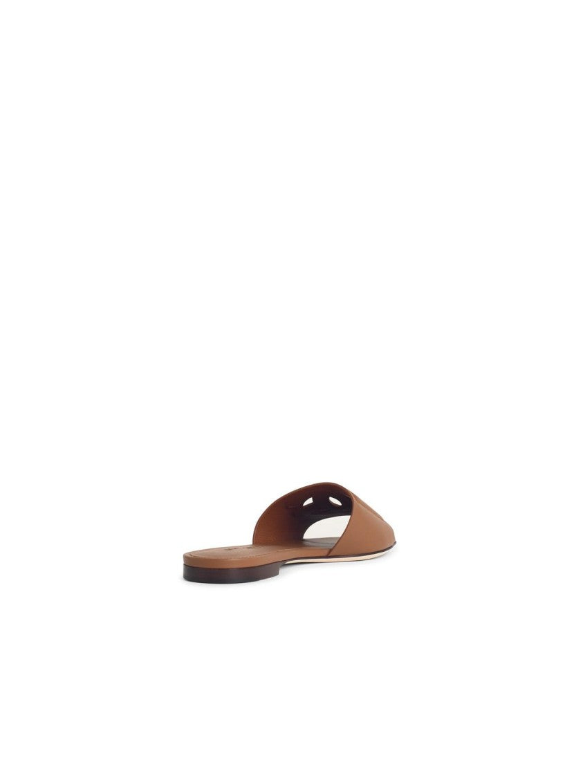 Dolce & Gabbana Brown Leather Slipper