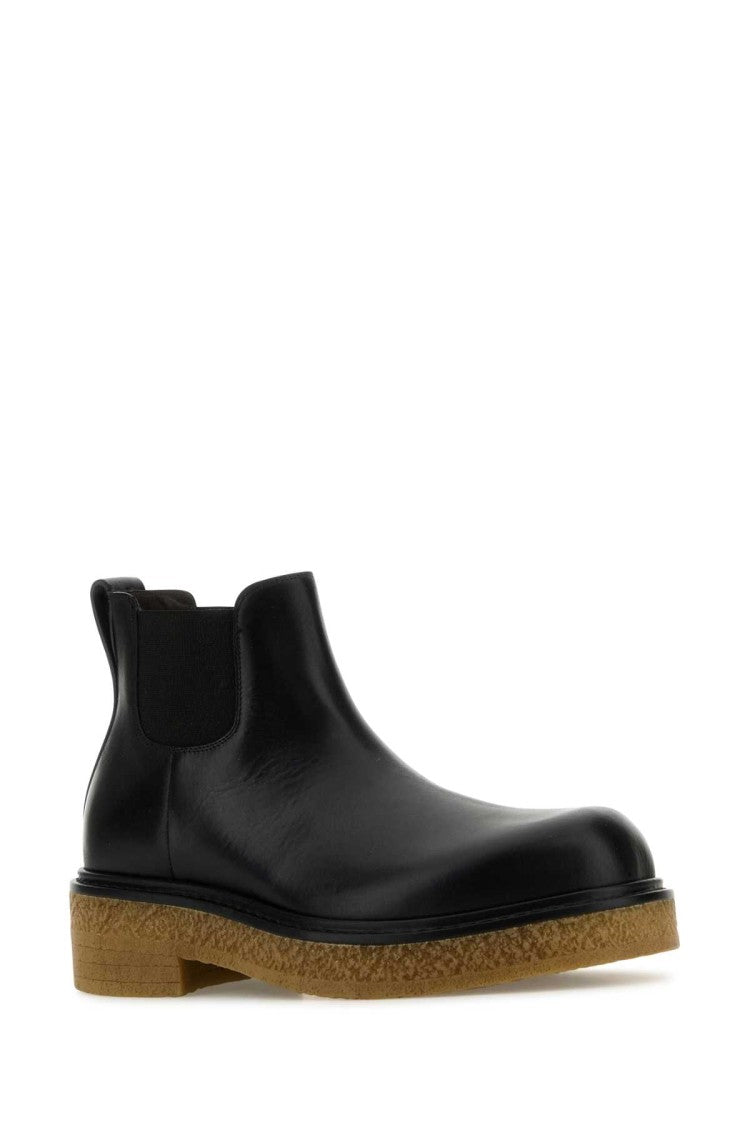 Bottega Veneta Black Leather Haddock Ankle Boots