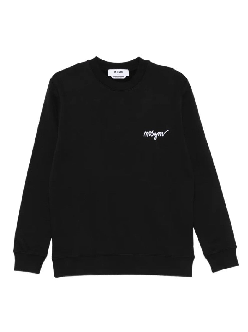 Msgm Crewneck Sweatshirt With Subtle Logo Detail