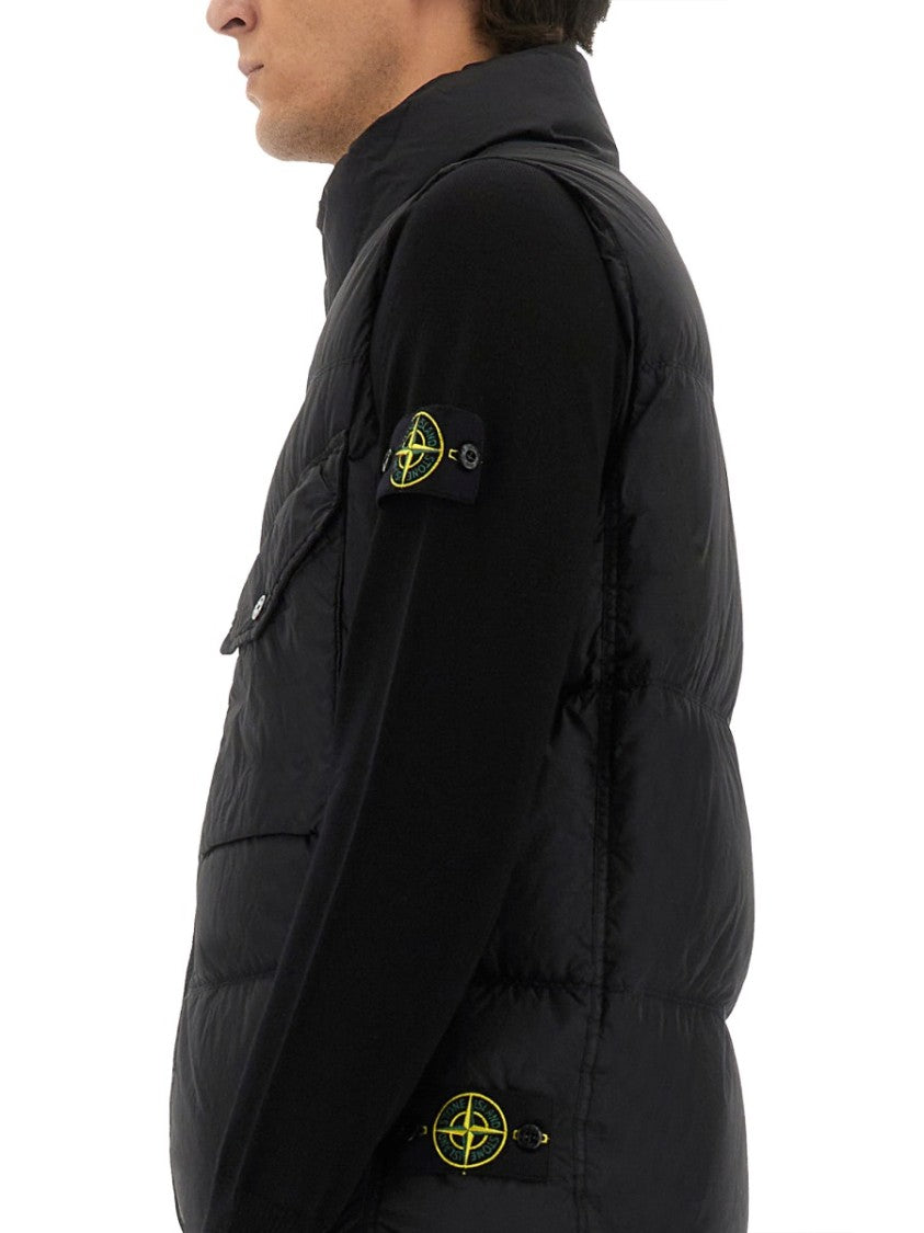 Stone Island Quilted Vest With High Collar