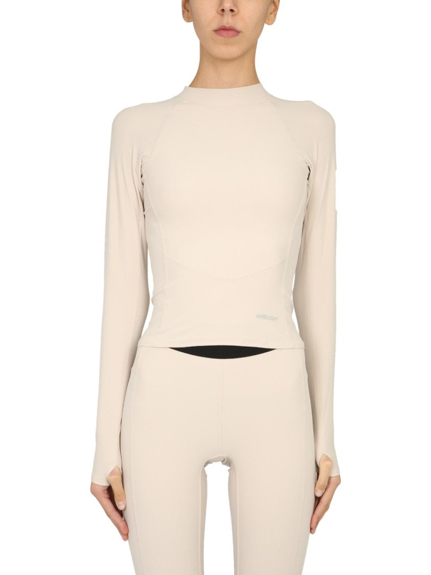 Ambush Fitted Long Sleeve Polo Neck Top