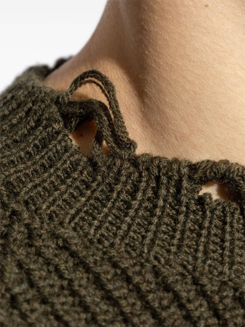 Dsquared2 Textured Knit Sweater With Cut-Out Details And Relaxed Fit