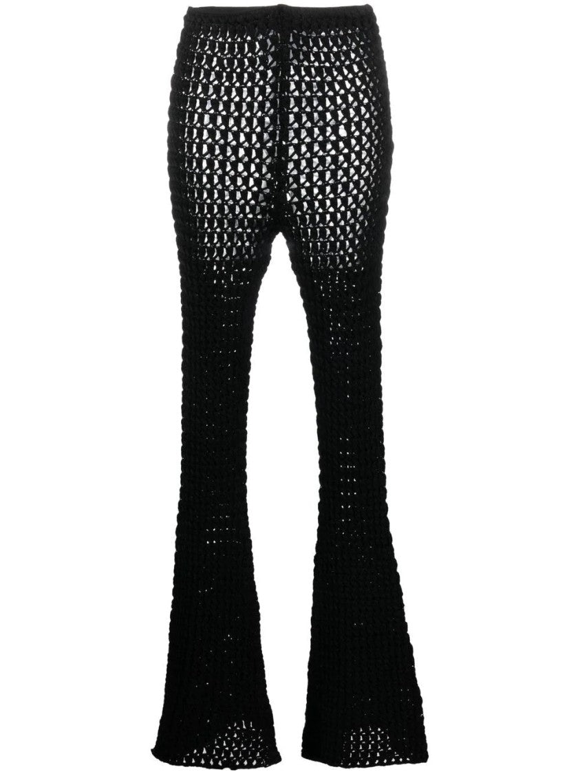 Moschino Flared Casual Trousers With Open-Knit Design