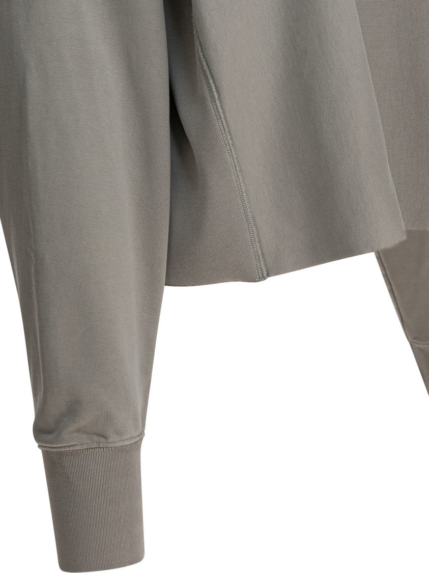 Maison Margiela Cropped Cotton Hoodie With Tonal Embroidery