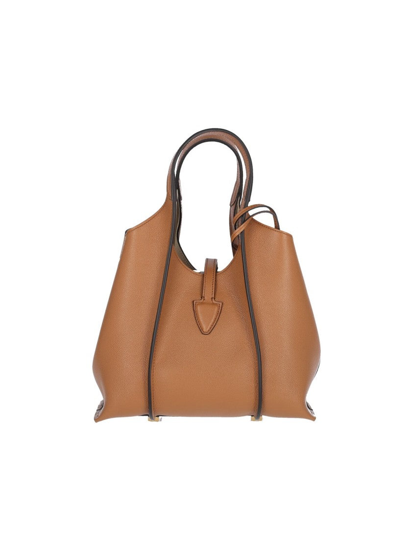 Tod's "T-Timeless" Mini Bag, In Brown Hammered Calfskin