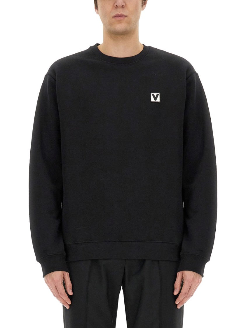 Valentino Cotton Crewneck Sweatshirt With Patch