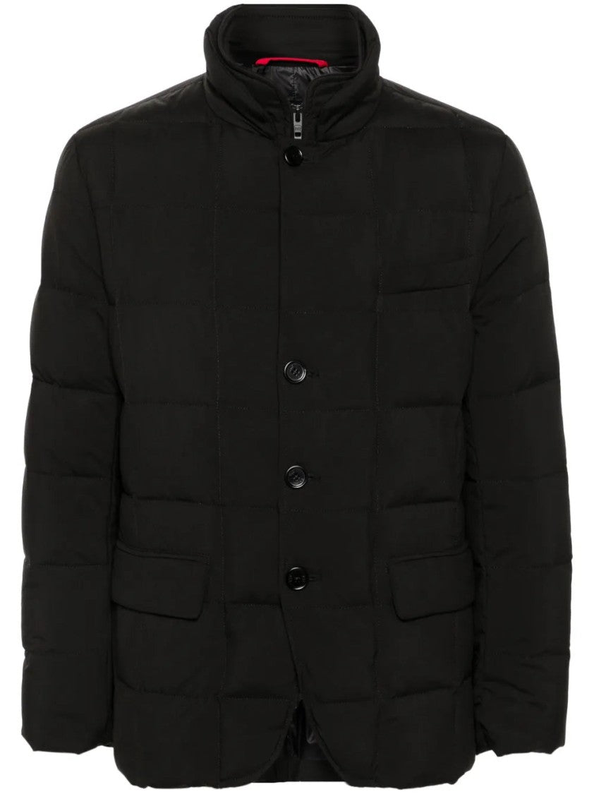 Fay Padded Double-Front Jacket With High Collar And Flap Pockets