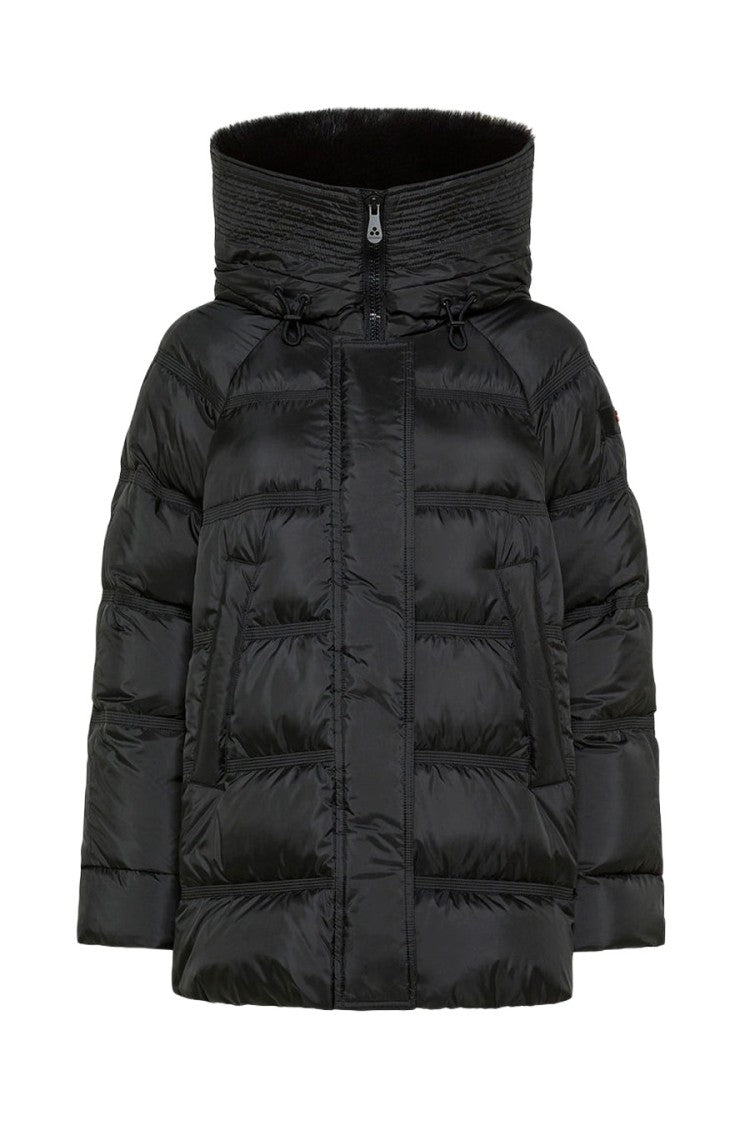 Peuterey Black Hooded Quilted Polyester Puffer Jacket