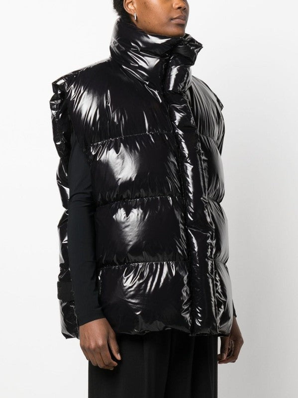 Msgm Glossy Padded Zip-Up Gilet