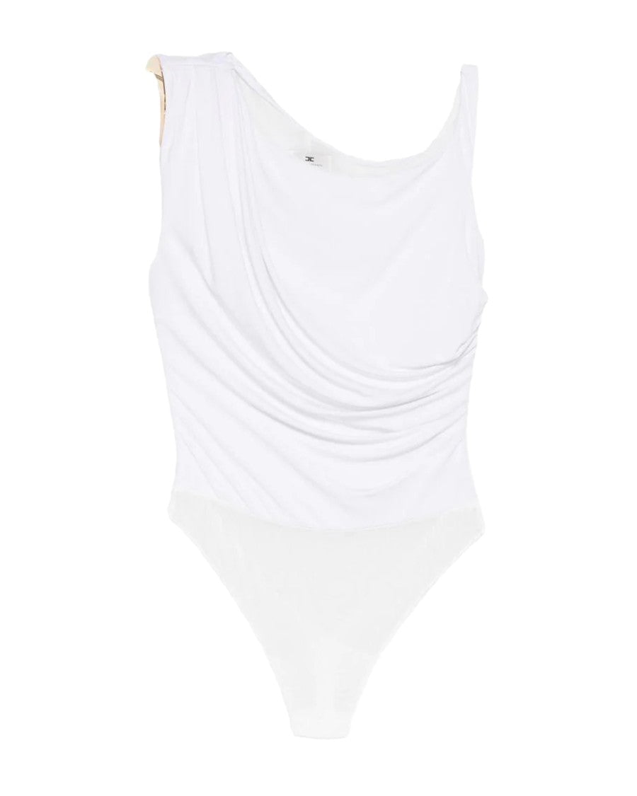 Elisabetta Franchi One-Shoulder Slim-Fit Jersey Bodysuit With Gold Accent