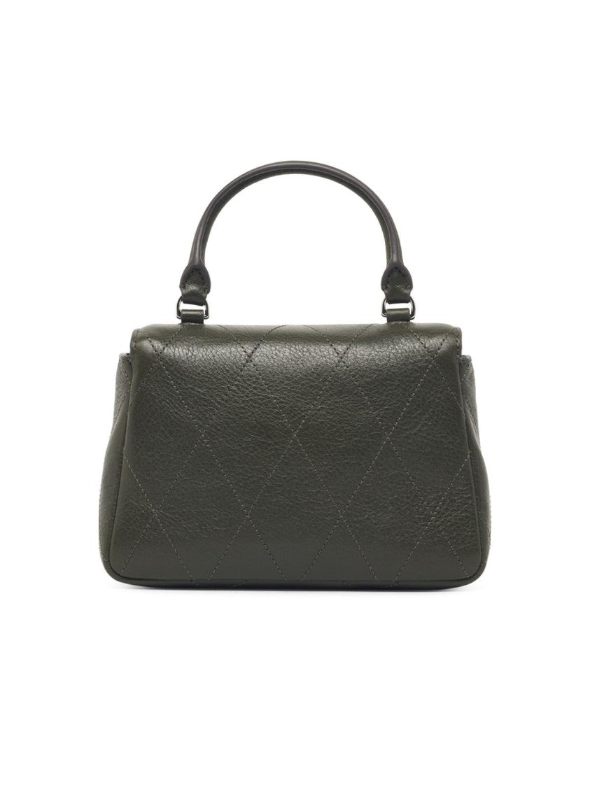 Tory Burch Charlie Top Handle Quilted Leather Bag - Green