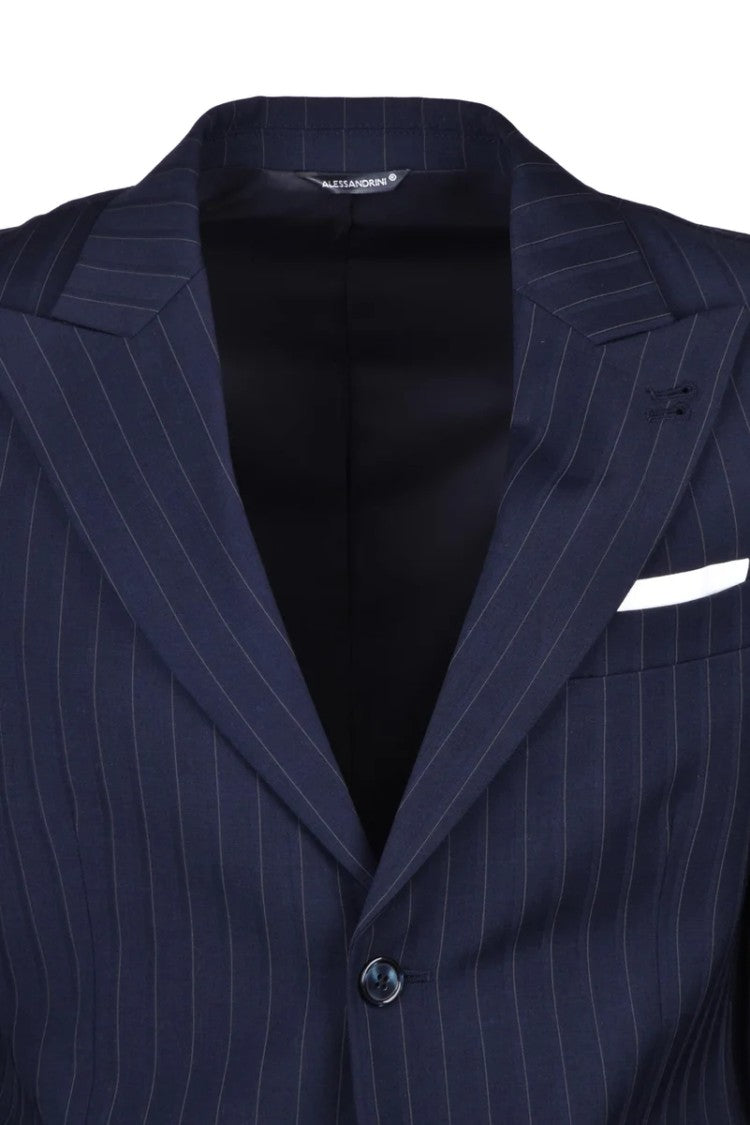 Grey Daniele Alessandrini Wool Stretch Jacket - Blue
