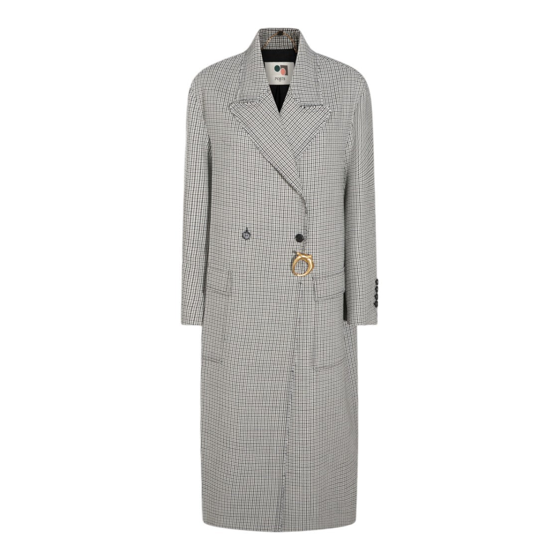 Ports 1961 Long Checkered Tailored Coat
