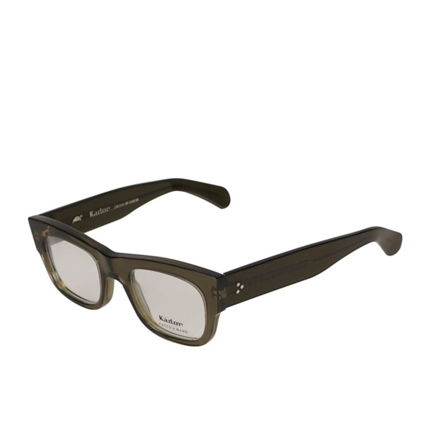 Kador Timeless Rectangular Frame Sunglasses With Dark Olive Transparency