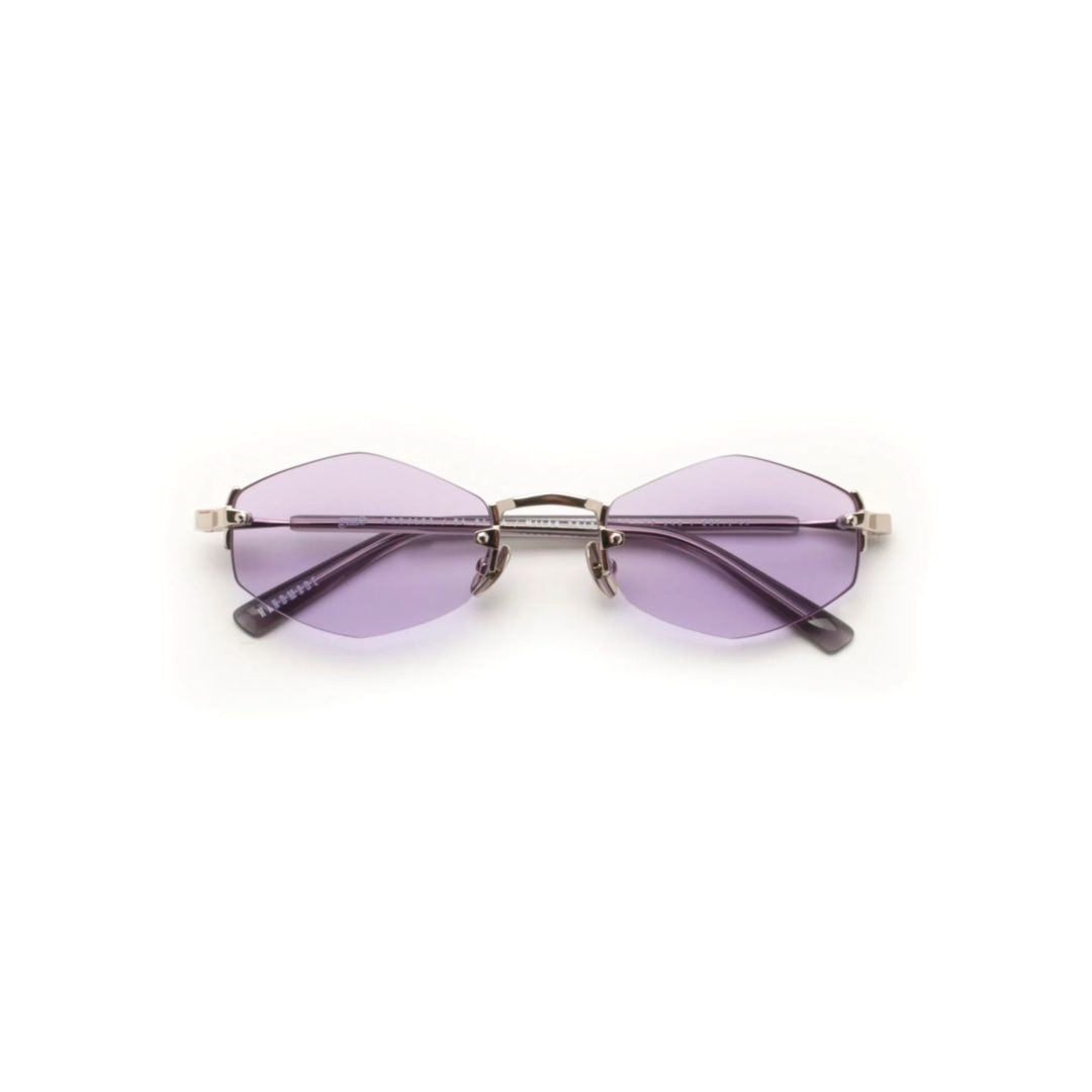 Gast Lunar Geometric Lens Silver Sunglasses With Purple Tint