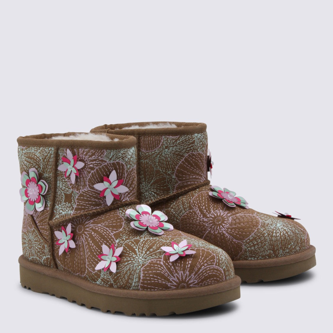 Ugg Ankle Boots With 3D Floral Appliqués