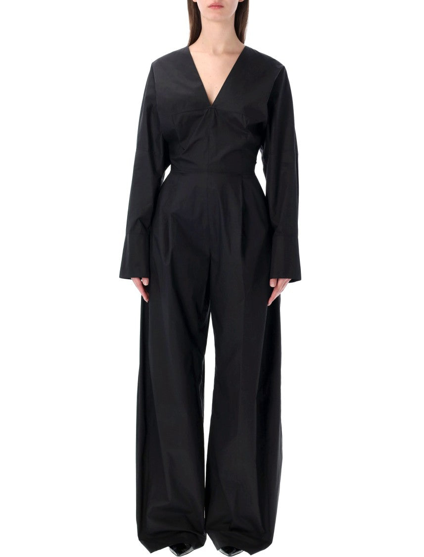 The Latest Drew Cotton Poplin Deep V Jumpsuit