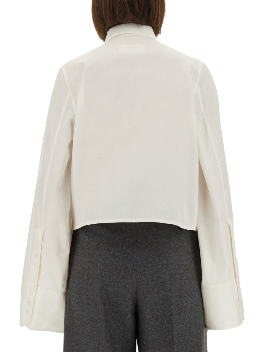 Mm6 By Maison Margiela Boxy Fit White Cotton Shirt