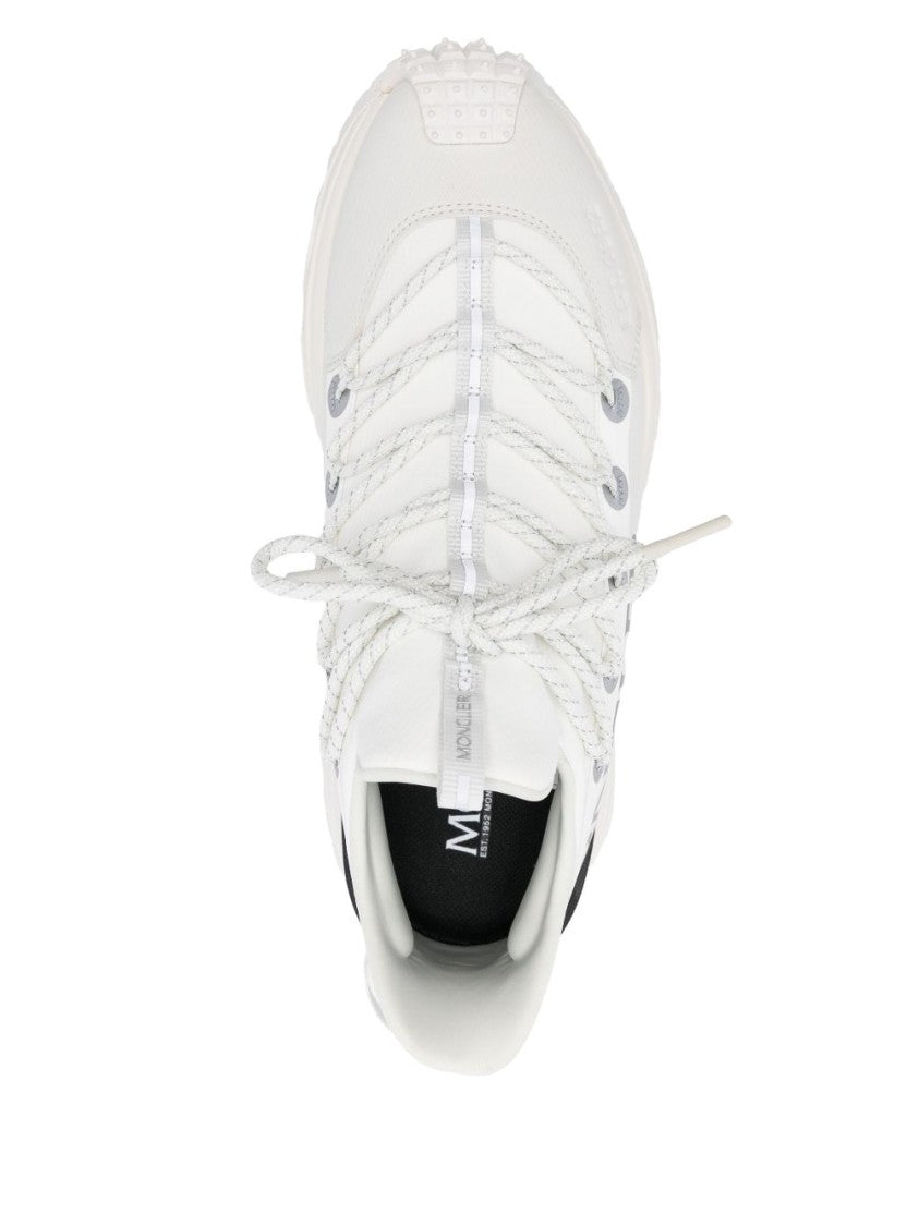 Moncler White Sneakers With Textured Sole And Prominent Logo