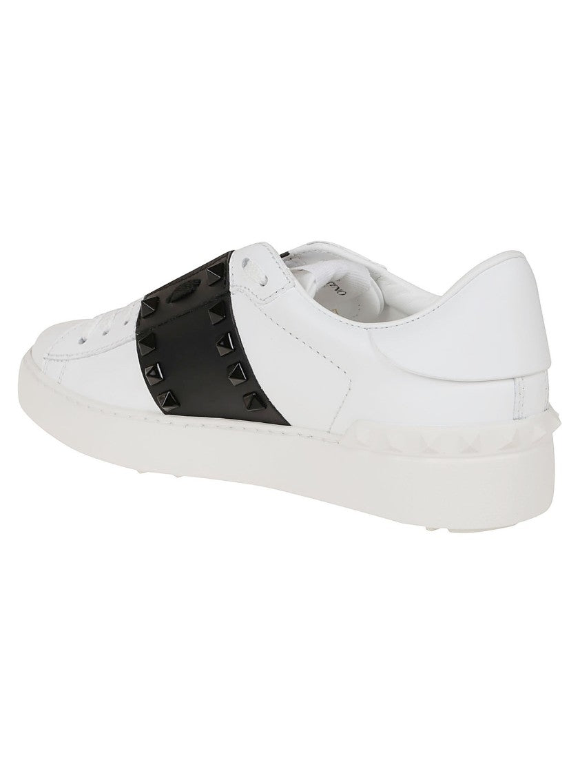 Valentino Garavani Open White Sneakers With Bold Black Band