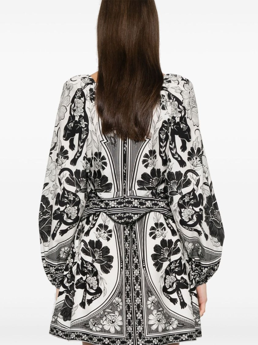 Farm Rio Cropped Floral Print Cotton Blazer