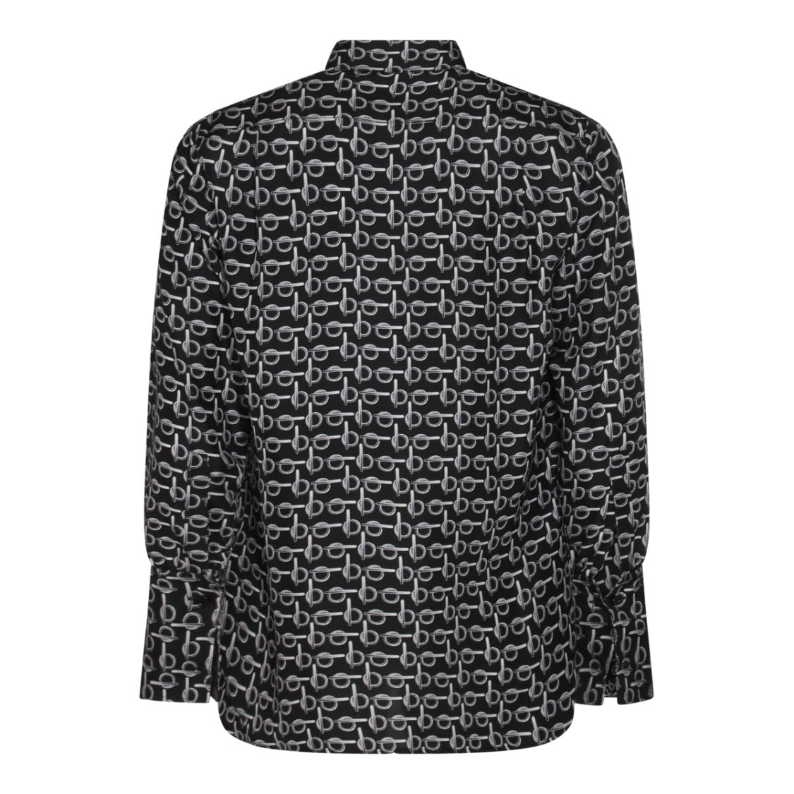 Burberry Silver Silk All Over Print Shirt