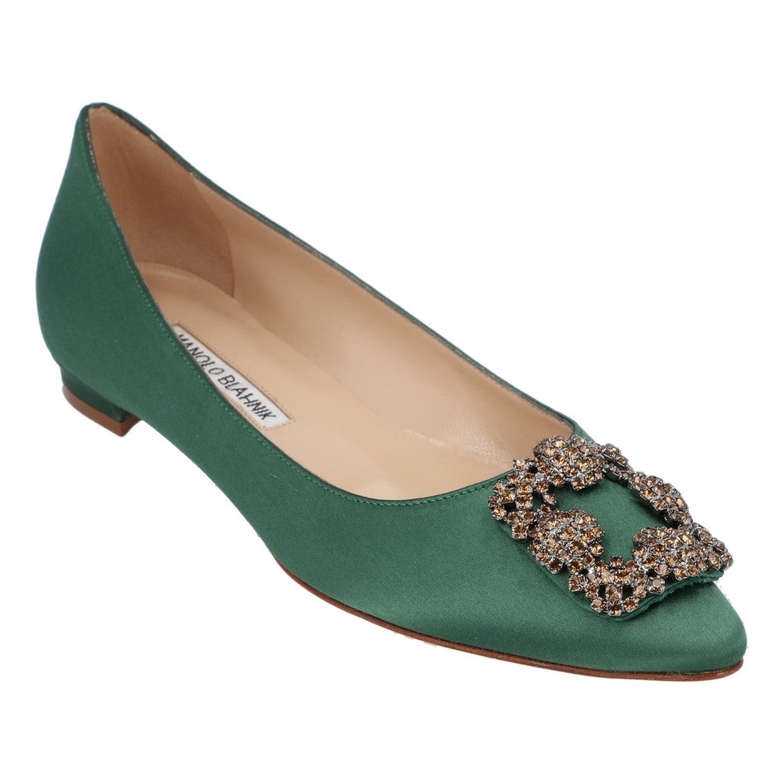 Manolo Blahnik Hangisi Flat Green