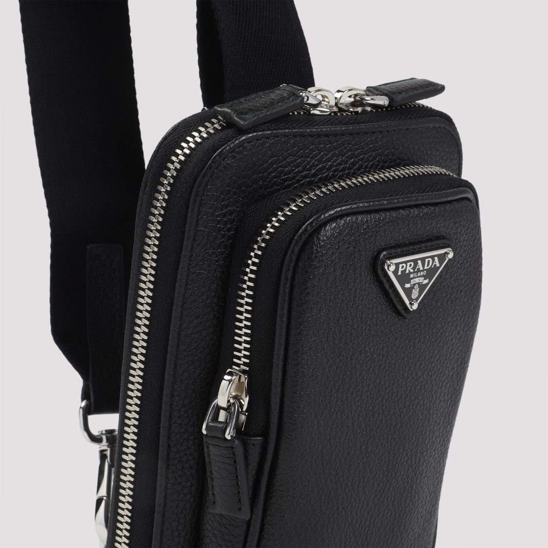 Prada Textured Black Calf Leather Phone Cover