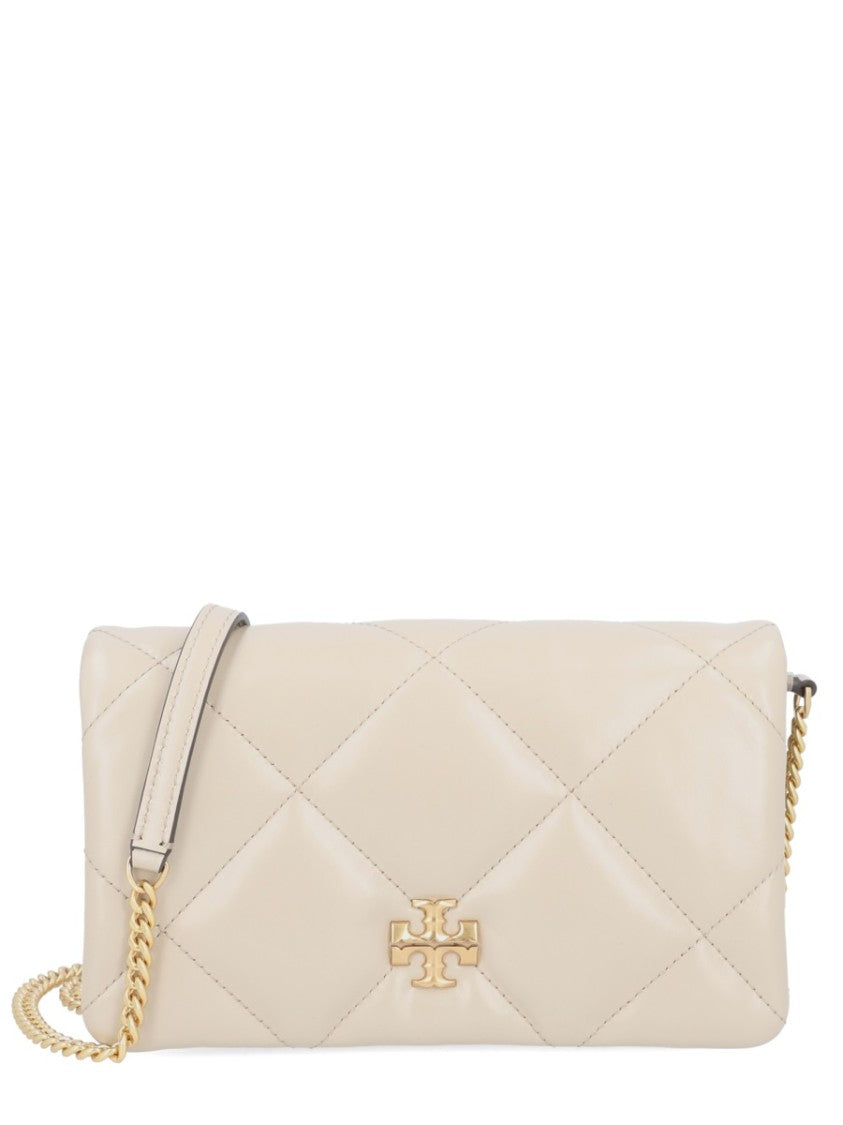 Tory Burch Neutral Kira Quilted Chain Wallet