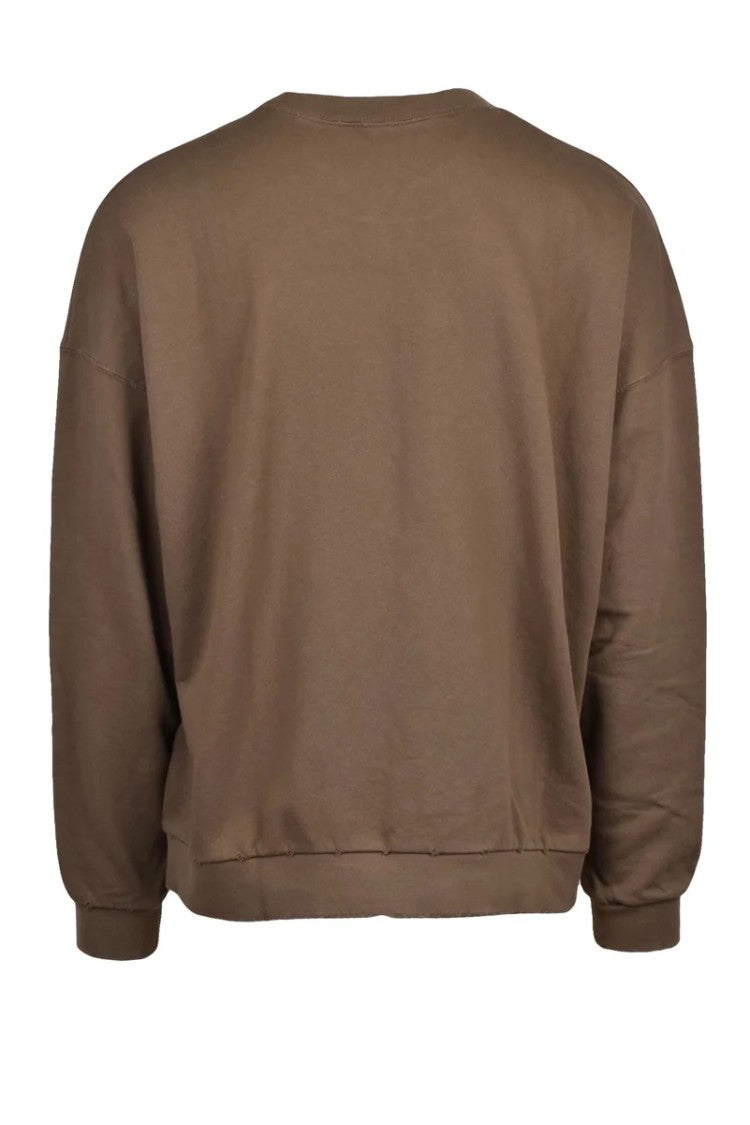 Palm Angels Oversized Crew Neck Sweatshirt - Khaki