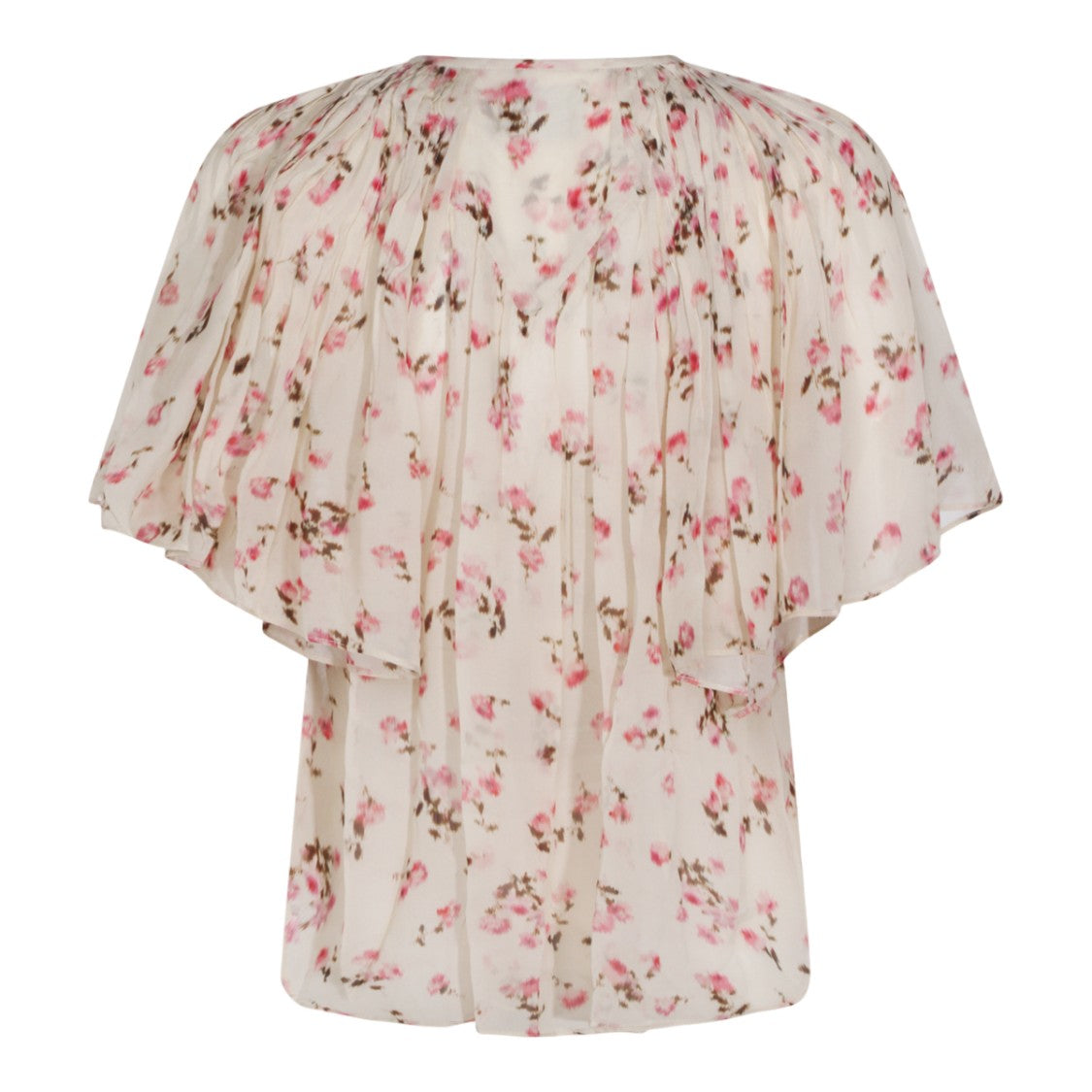 Isabel Marant Étoile Delicate Floral Print Blouse With Flutter Sleeves